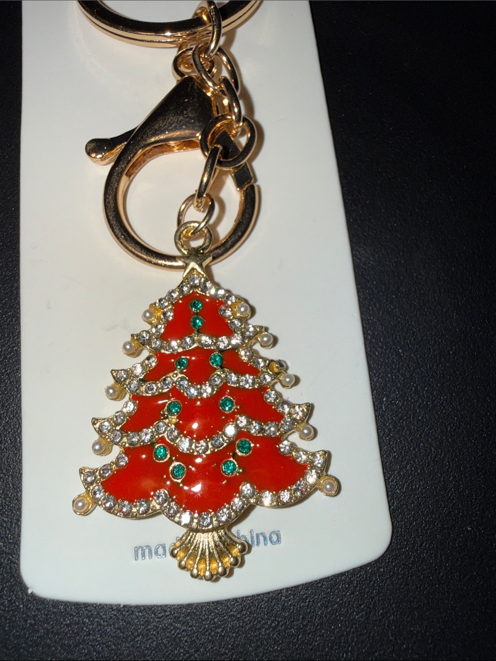 Mint Gold Key & Charm Card Holder Keyring